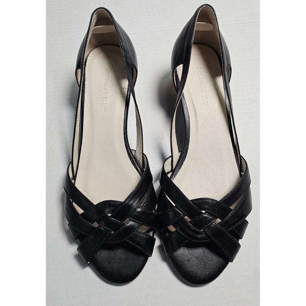 Chocolat Blu Gilly Criss Cross Open Toe‎ Sandals Black Women's Size 7 Medium